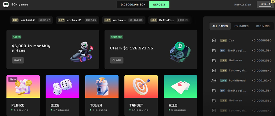 bitcoin cashe igre zarada