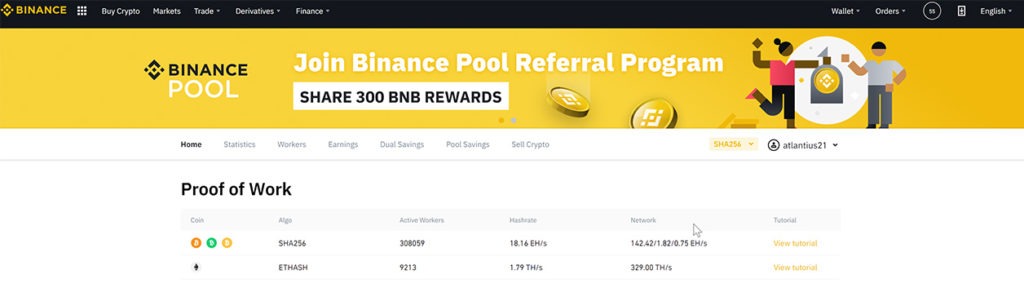 binance mining pool