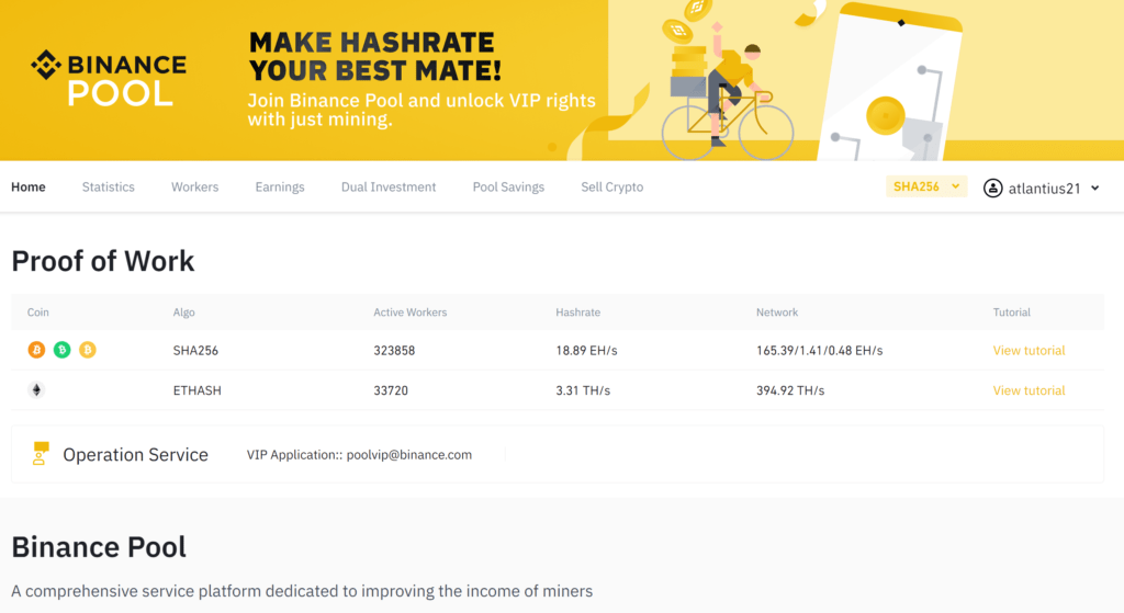 binance mining pool