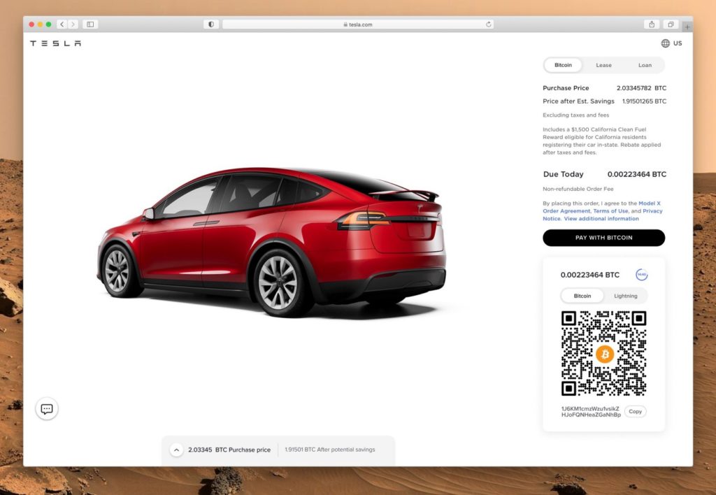 tesla kupovina bitkoinom
