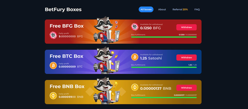 Free BetFury Crypto Boxes