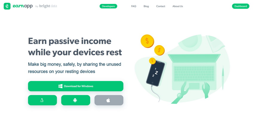 Earn app pasivna zarada