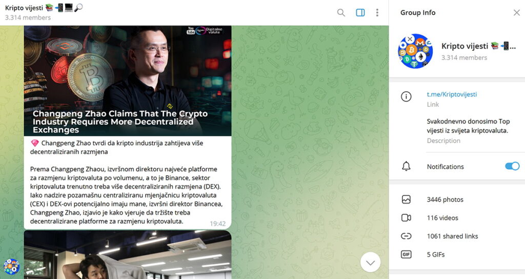 Kriptovijesti telegram vesti