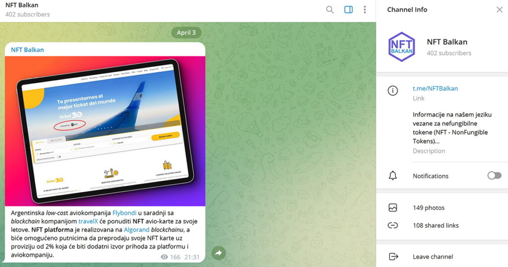 NFT Balkan telegram